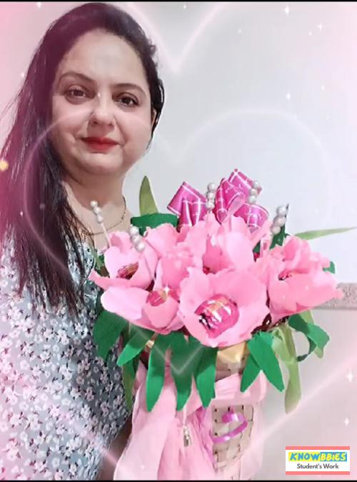 Online Course in Thane For Paper Flower Chocolate Bouquet Making Video Course (Pre-Recorded) in Hindi